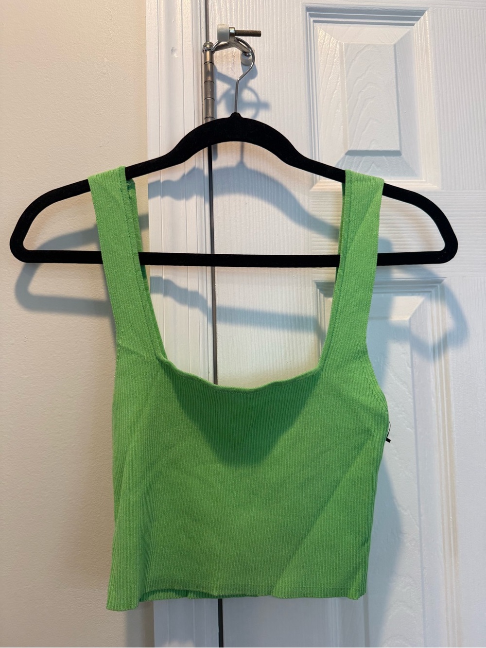 ZARA Green Ribbed Tank Crop Top - Women